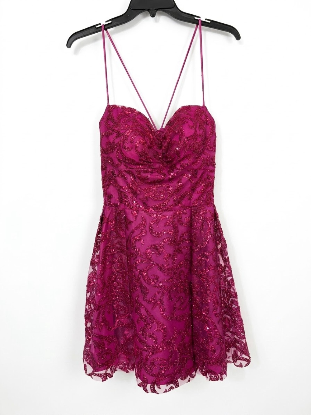 Blondie Nites Hot Pink Sequin Junior Prom Dress NWT 13